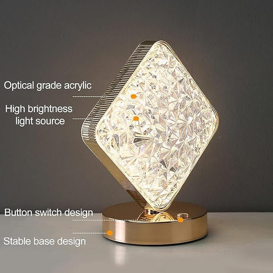 مصباح طاولة LED كريستالي ماسي